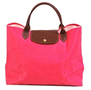 Authentic Longchamp hot pink Le Pliage tote bag